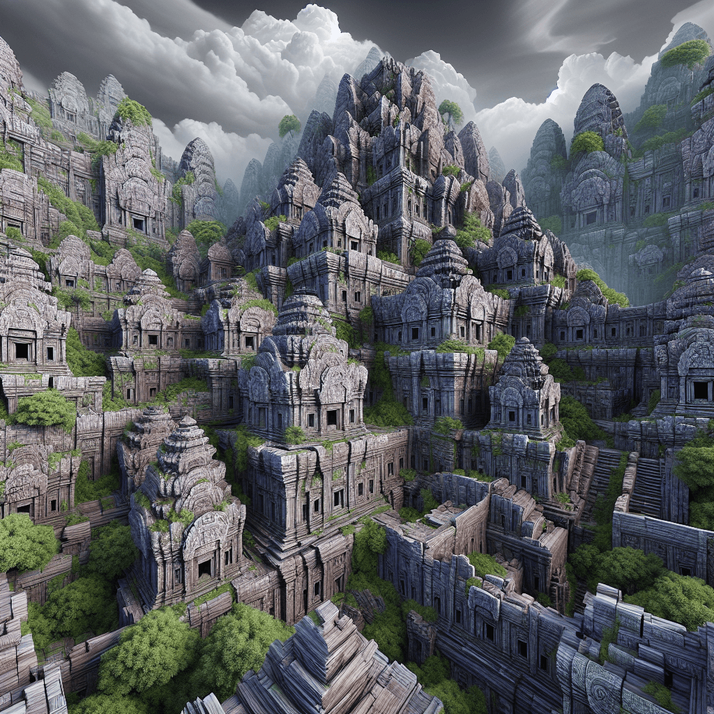 Ancient Ruins Mystery Paint By Numbers Art