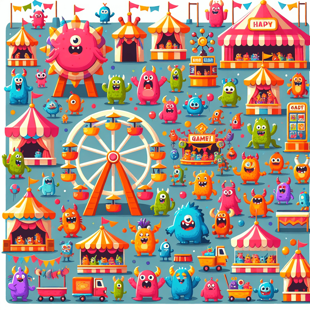Friendly Monster Carnival Painting Number Kit