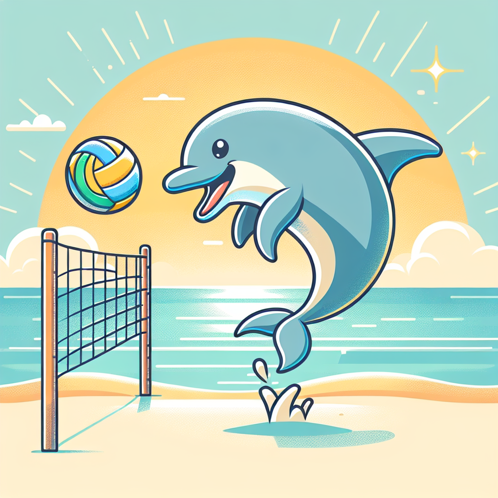 Beach Volleyball Dolphin Paint By Color