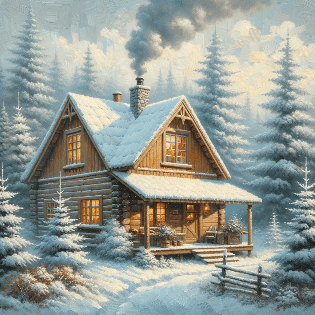 Nostalgic Winter Cabin Painting By Numbers Kit