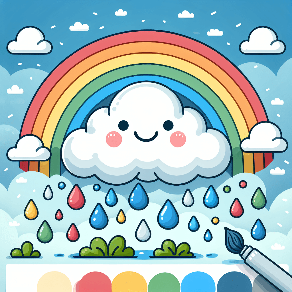 Joyful Raincloud Paint By Number