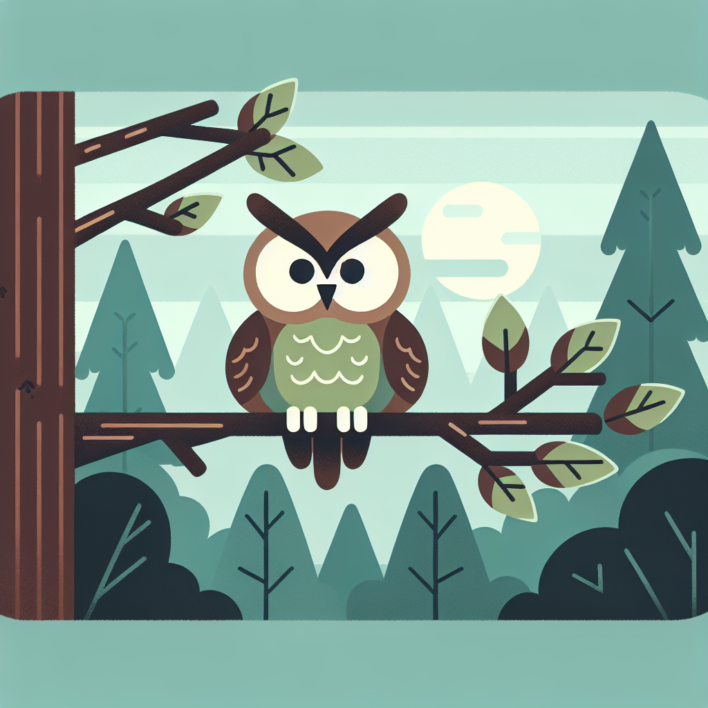 Wise Owl Perch Number Painting