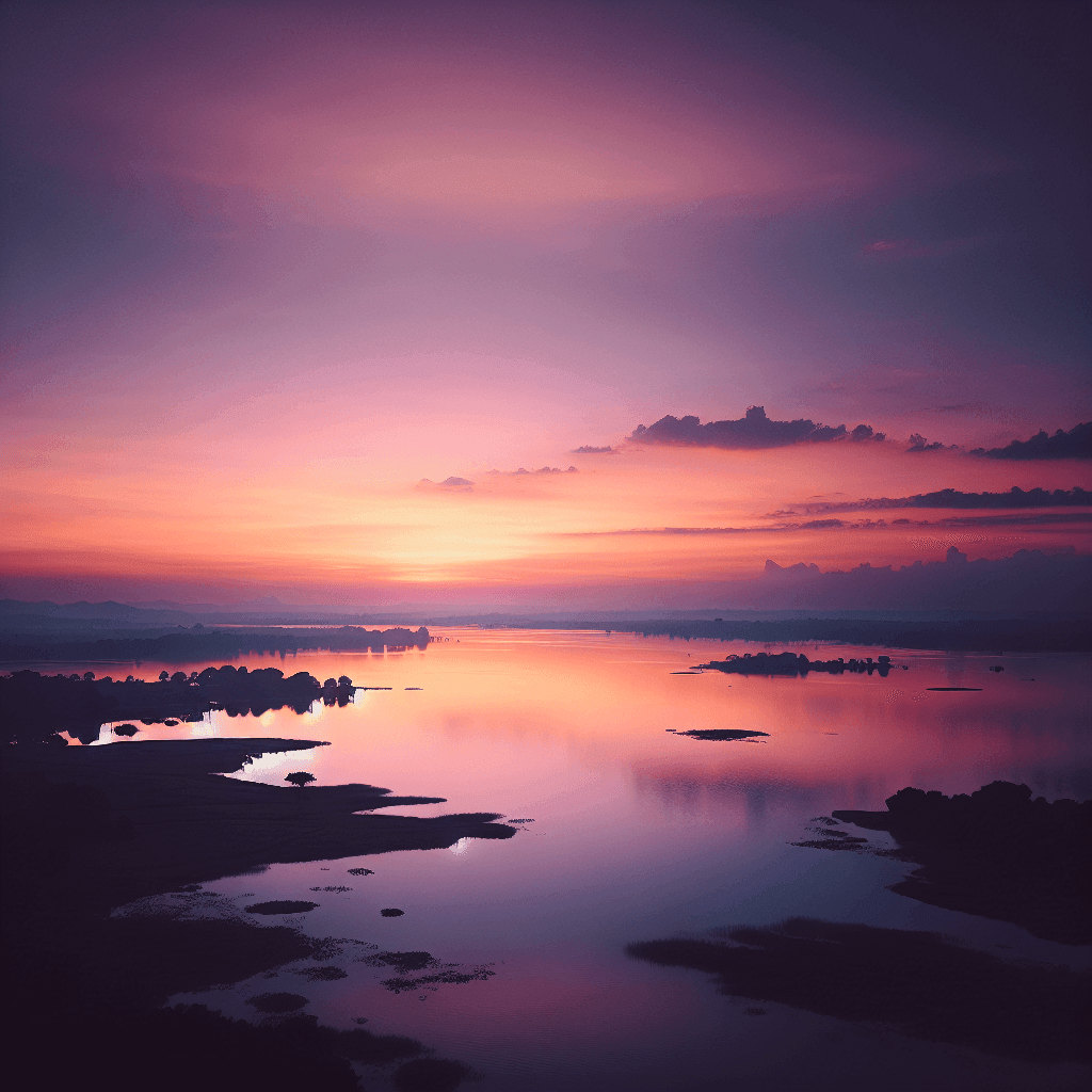 Dreamy Lakeside Dusk Number Painting