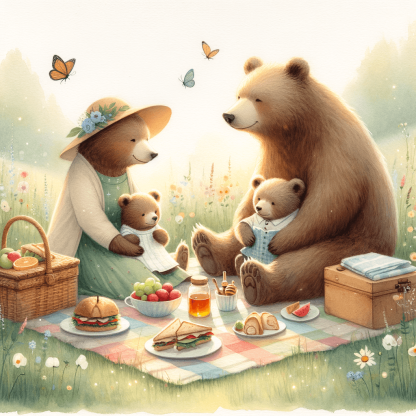 Cuddly Bear Family Paint By Numbers Art