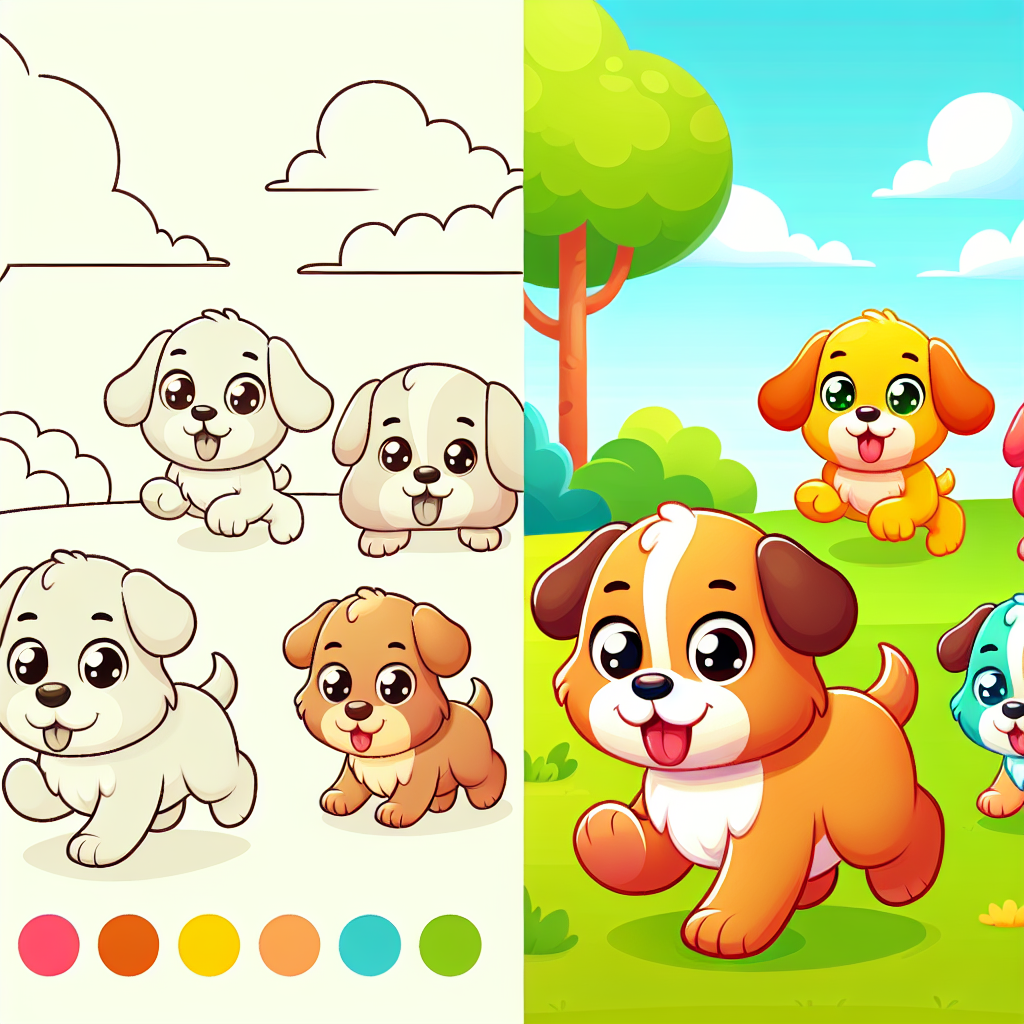 Playful Puppies' Park Paint By Numbers