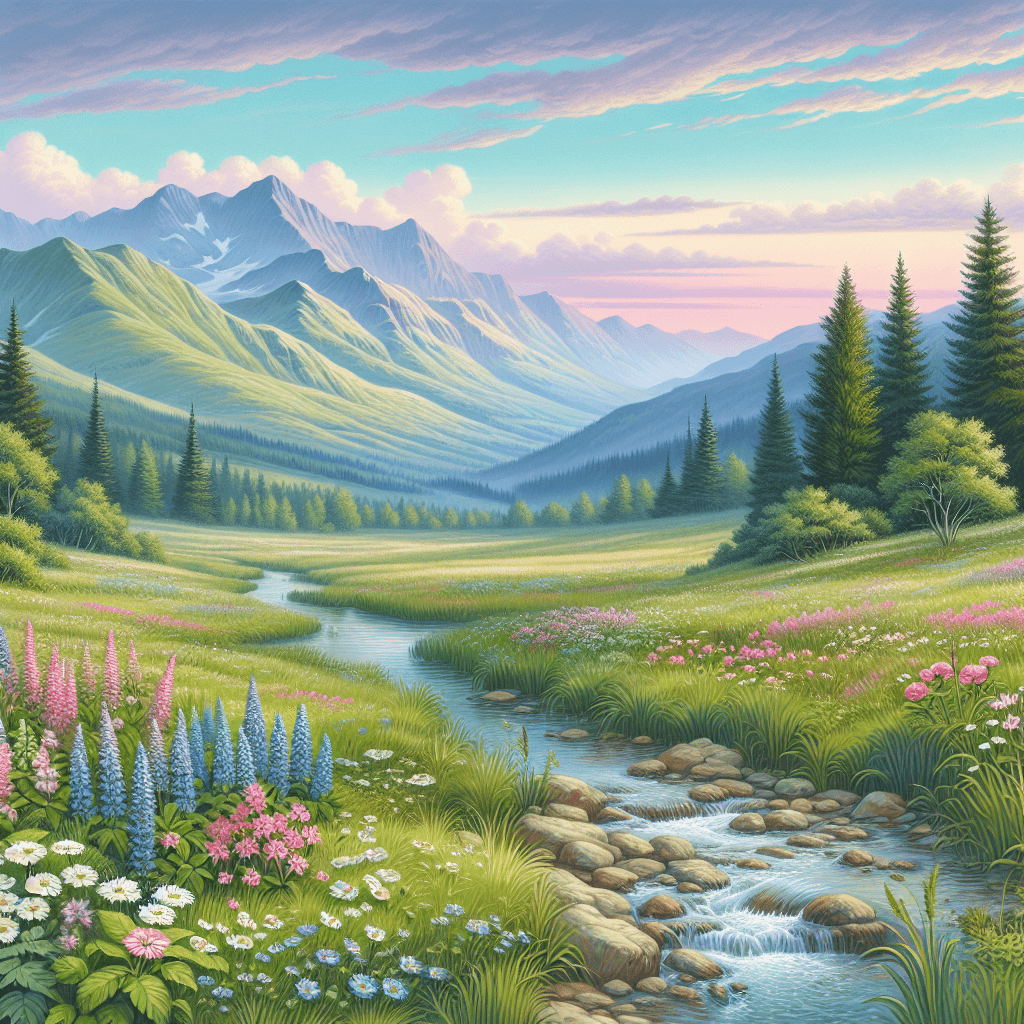 Mountain Meadow Serenity Paint By Numbers