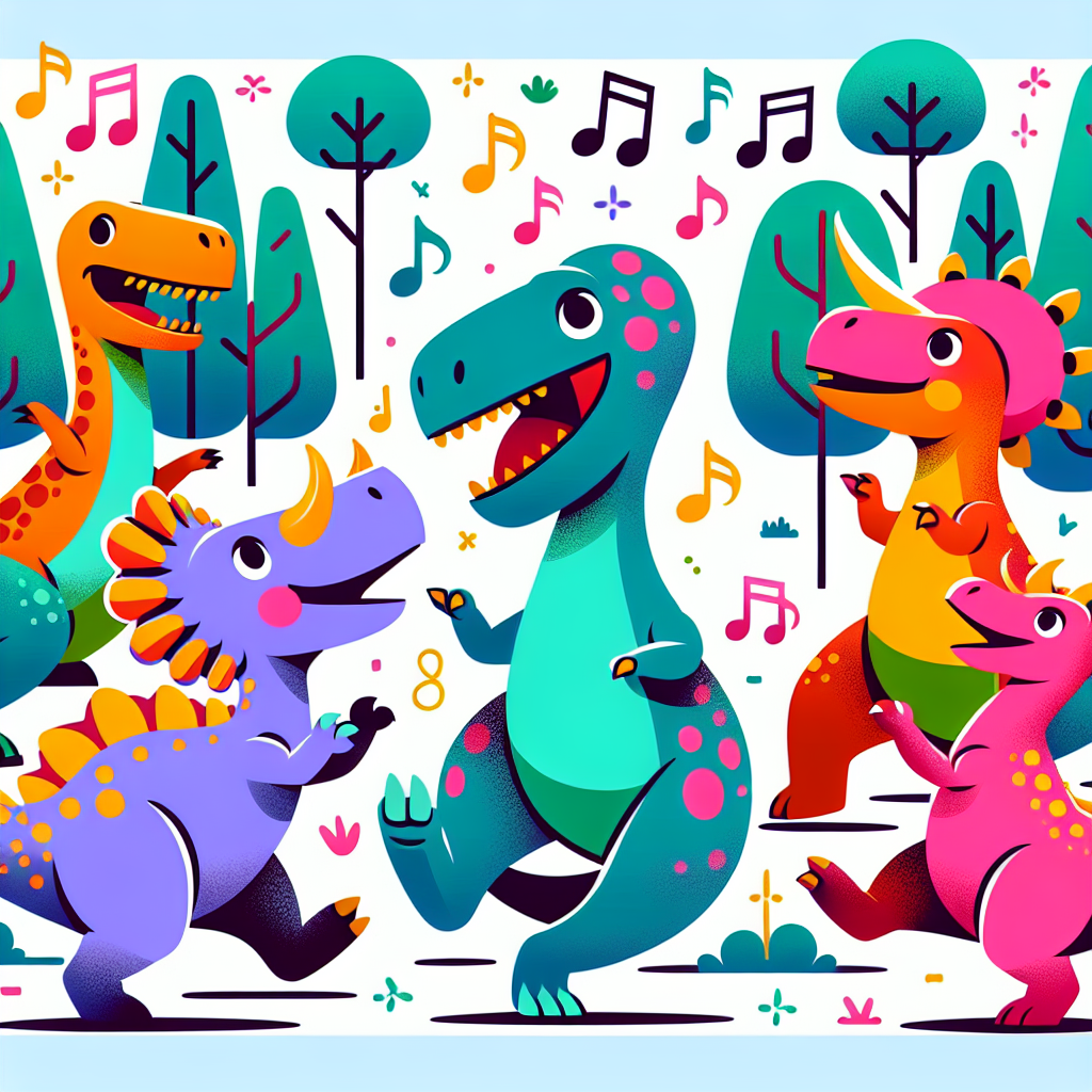 Joyful Dino Dance Party Numbered Painting Kits