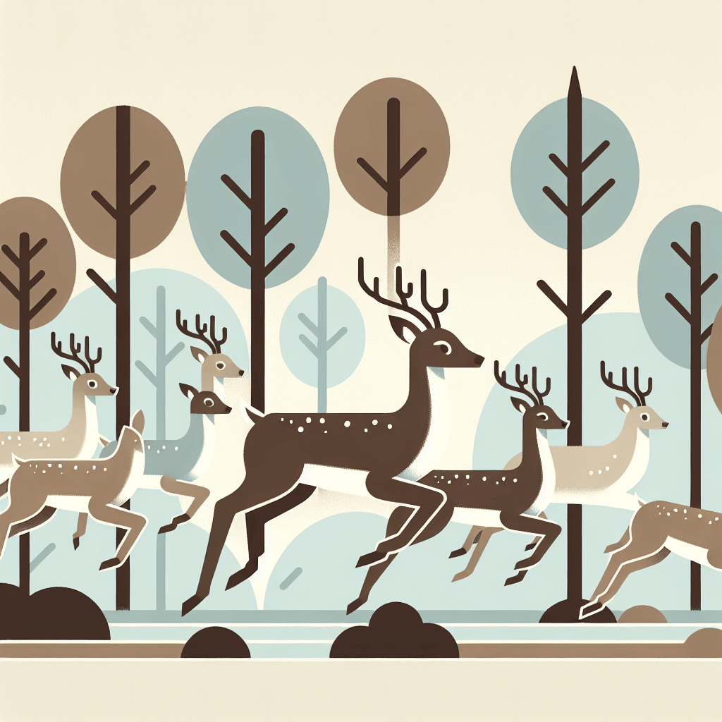 Delightful Deer Dance Number Painting