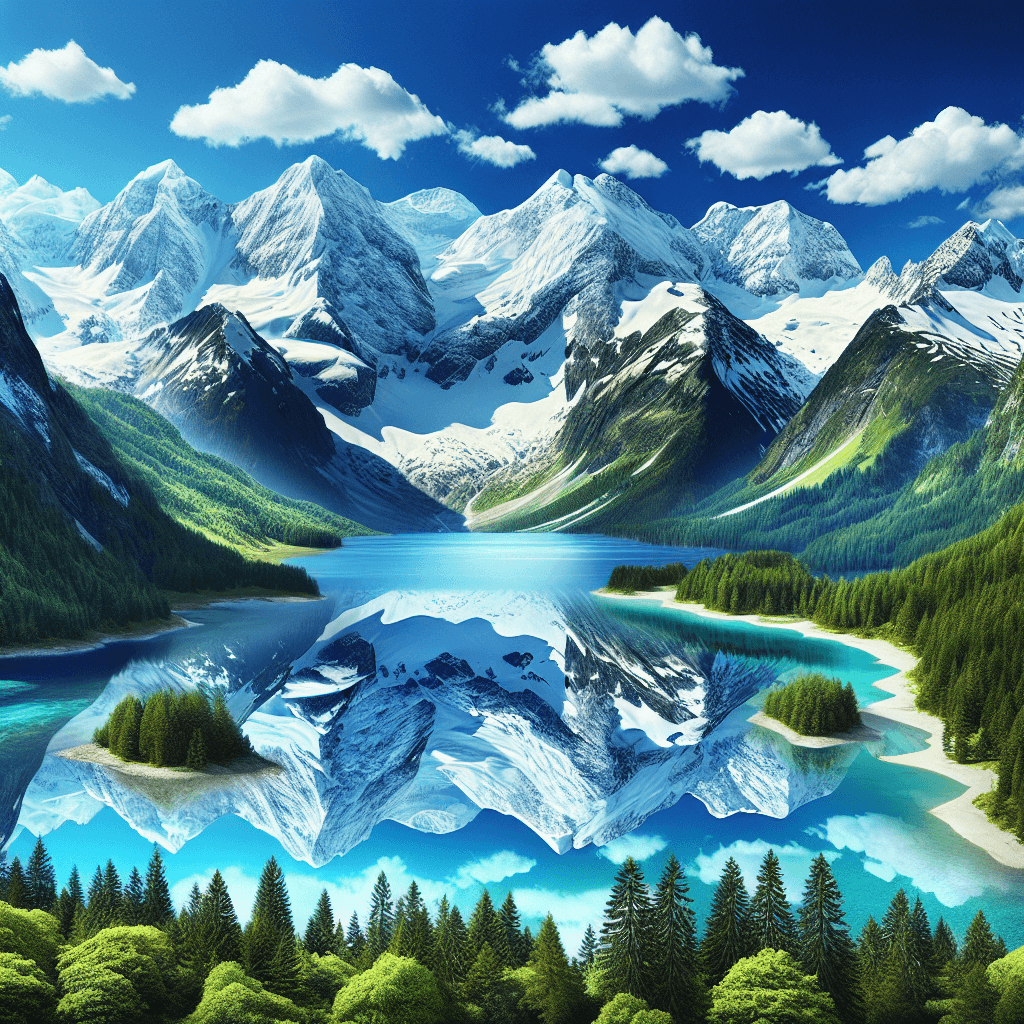 Enchanting Mountain Reflection Number Painting