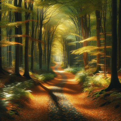 Golden Woodland Path DIY Paint By Numbers