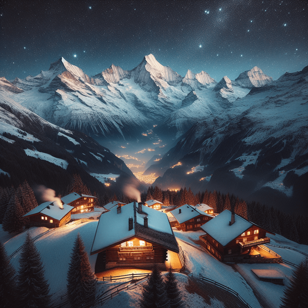 Starlit Alpine Retreat Paint By Numbers Art