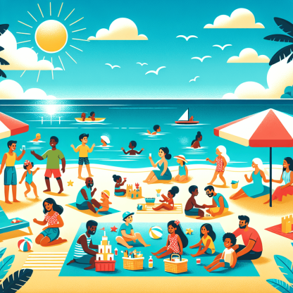 Charming Beach Picnic Painting By Numbers Kit