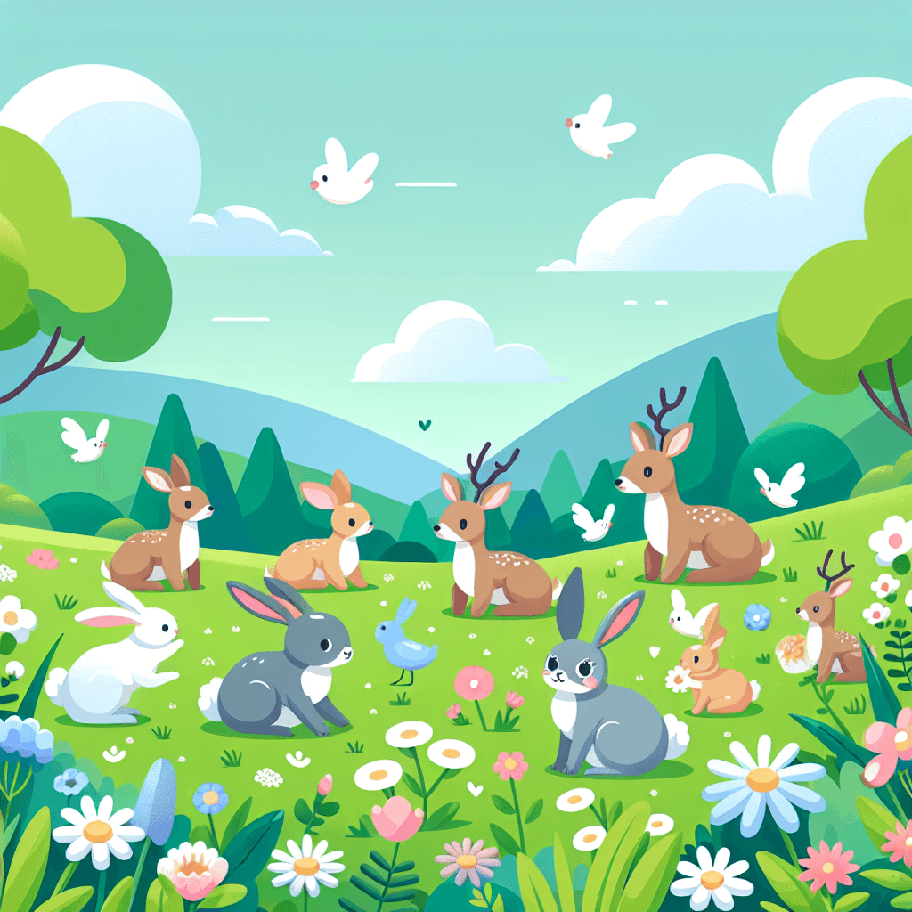 Animal Friends In The Meadow Paint By Numbers