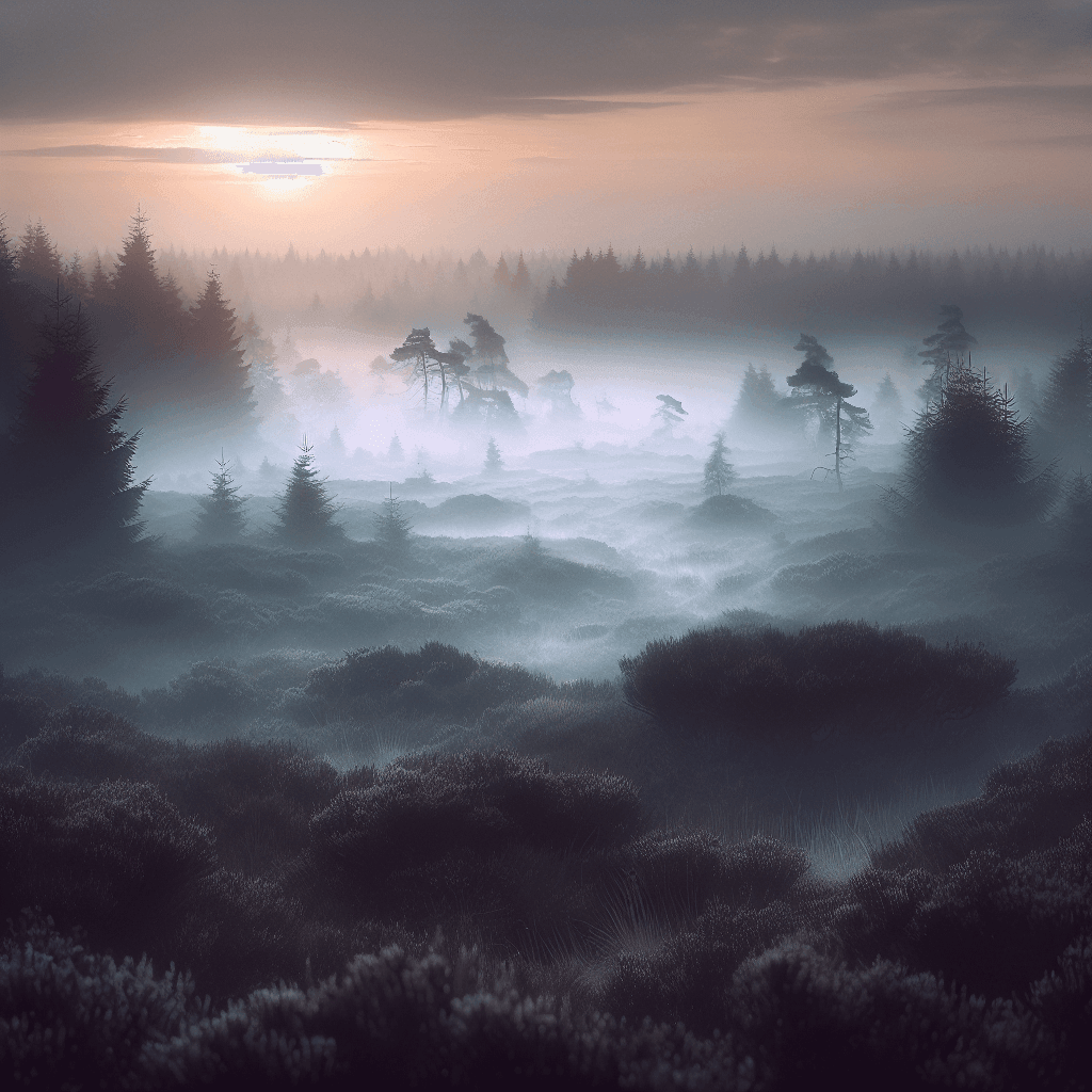 Mystic Foggy Moor Number Painting