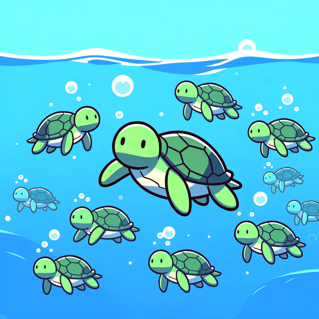 Cheerful Turtles Paint By Numbers
