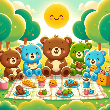 Cuddly Teddy Bear Picnic DIY Paint By Numbers