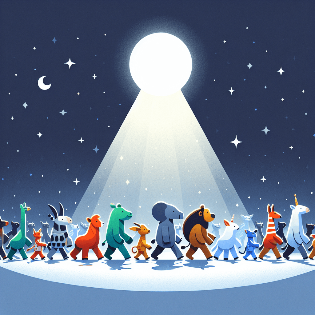 Moonlit Animal Parade Painting By Numbers Kit