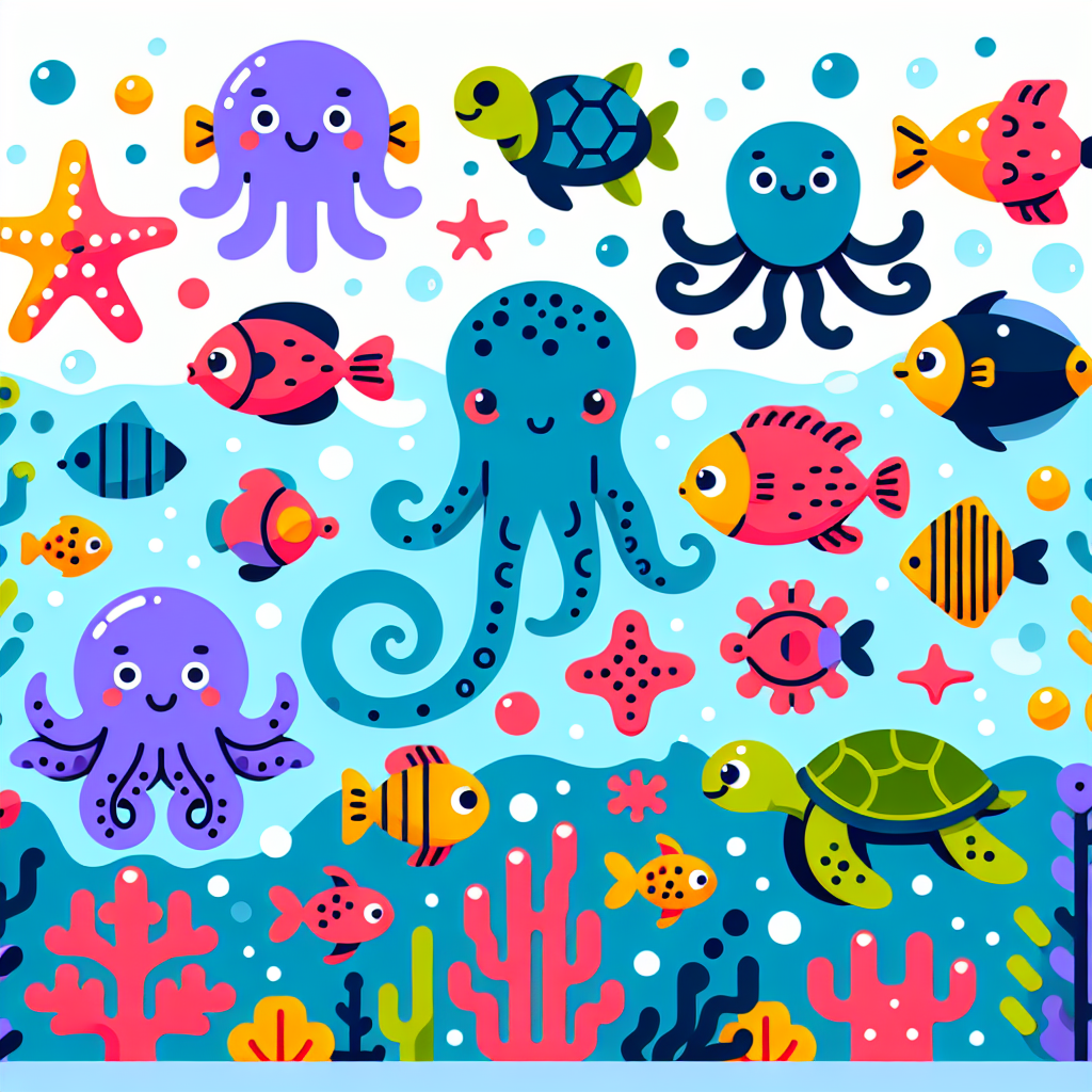 Friendly Ocean Critters Paint By Numbers Kits