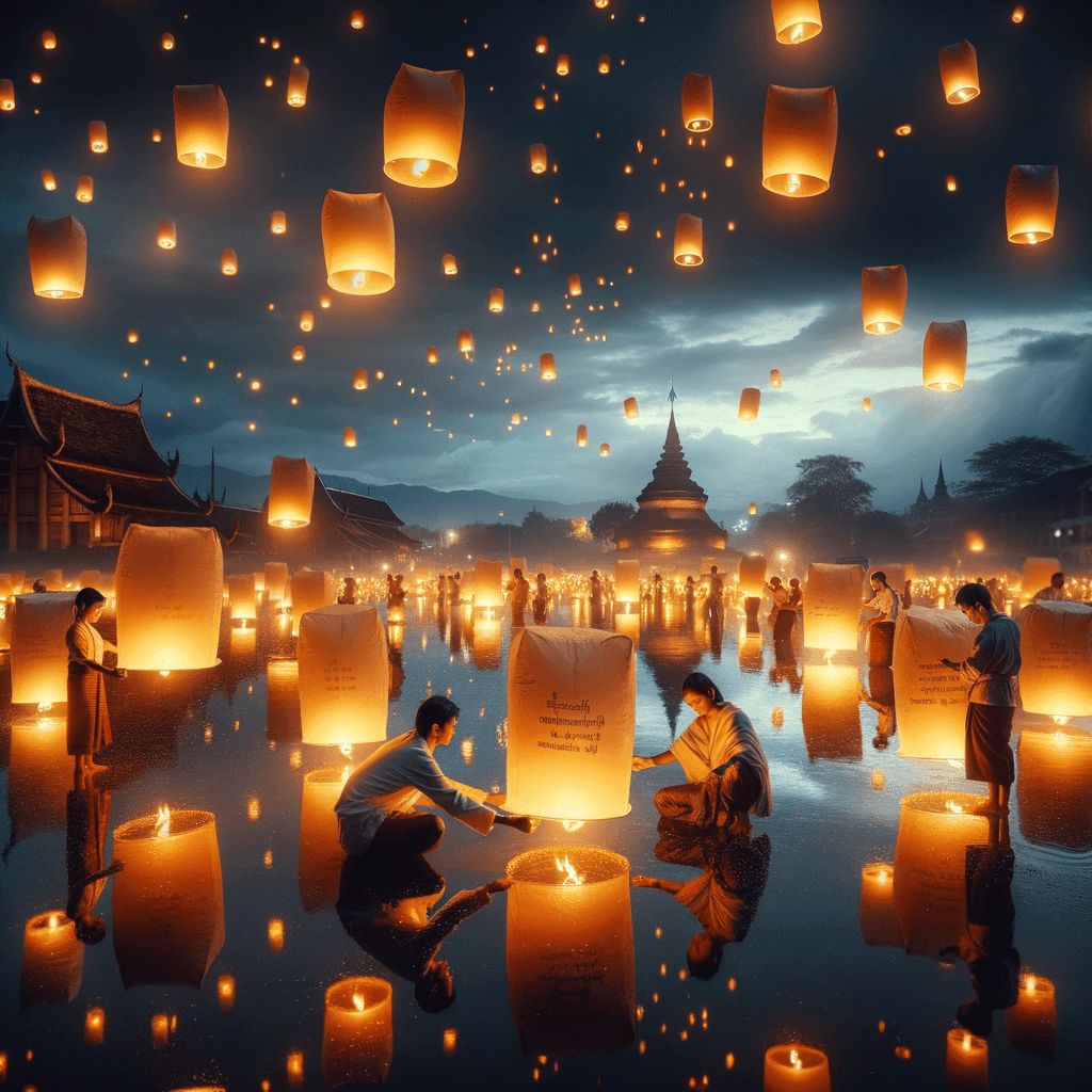 Yi Peng Lantern Festival - Thailand Paint By Number