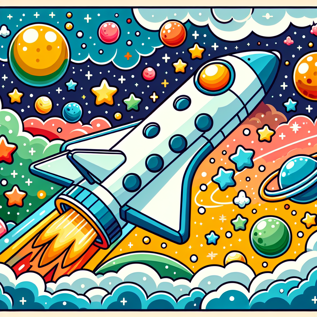 Happy Space Shuttle DIY Paint By Numbers