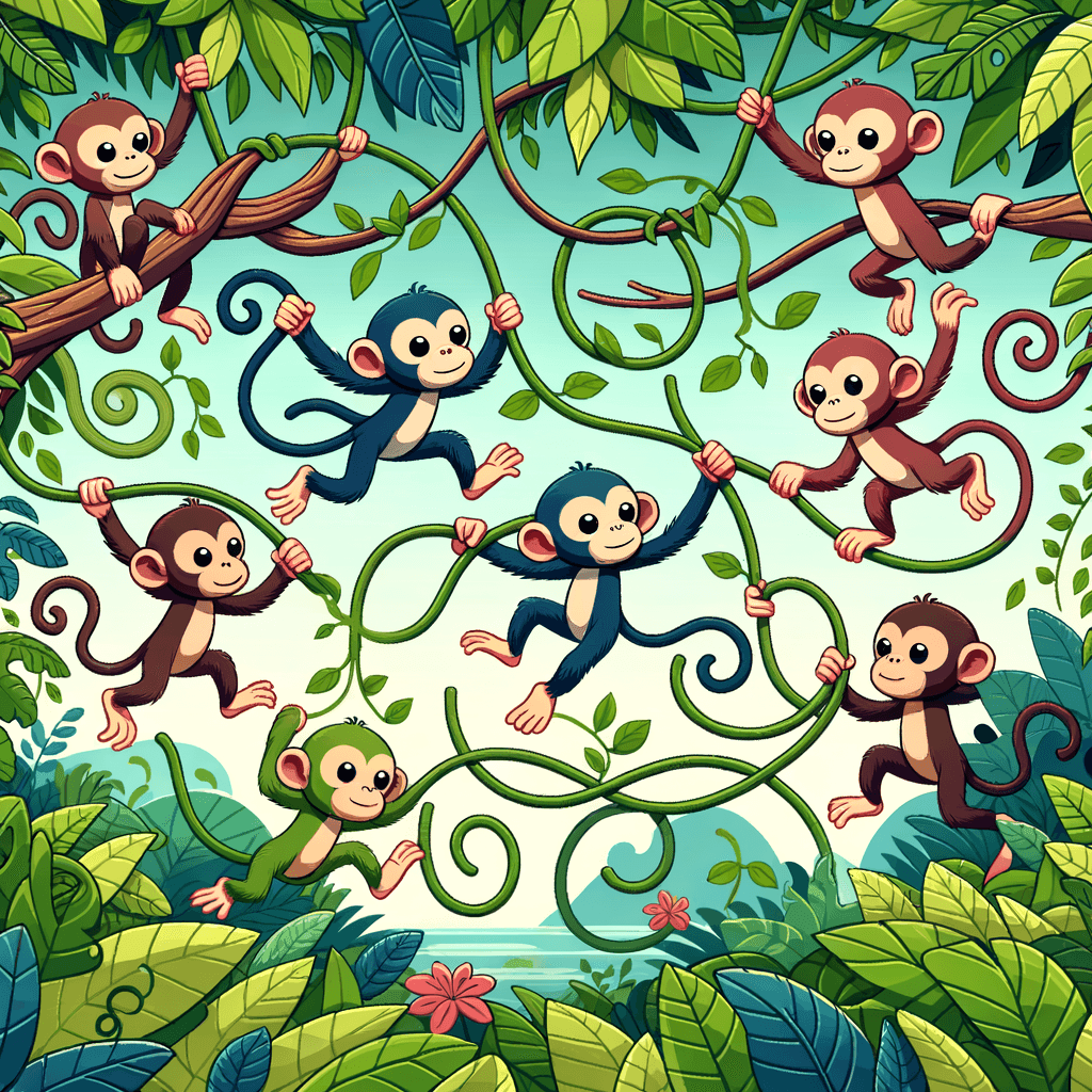 Jungle Monkey Mischief Paint By Numbers