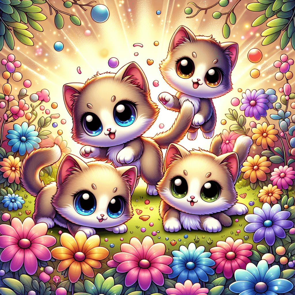 Caring Kittens At Play Numbered Painting Kits