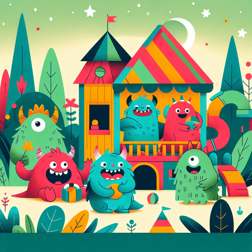 Friendly Monsters' Playhouse Paint By Number