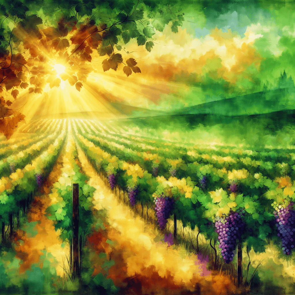 Charming Vineyard Rows Number Painting