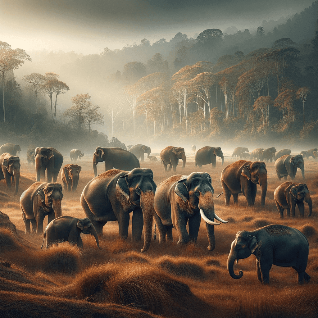 Elephant's Graceful Journey Paint By Number