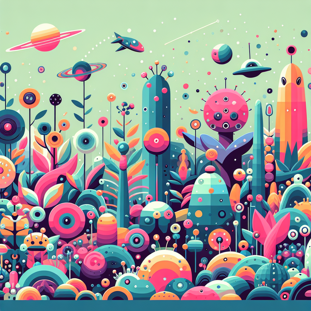 Sci-Fi Alien Garden Paint By Color