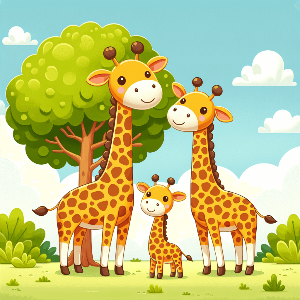 Cute Giraffe Family Paint By Numbers Kits