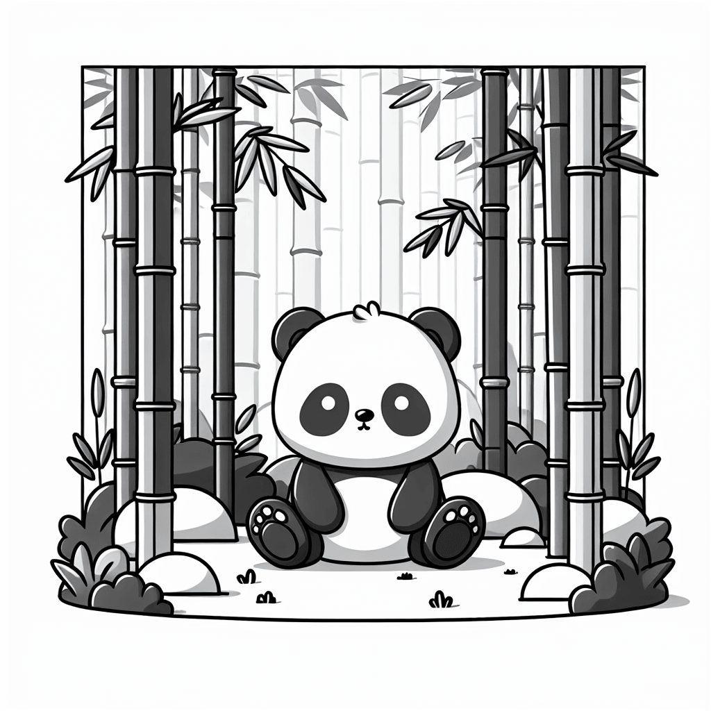 Panda's Bamboo Retreat Paint By Number