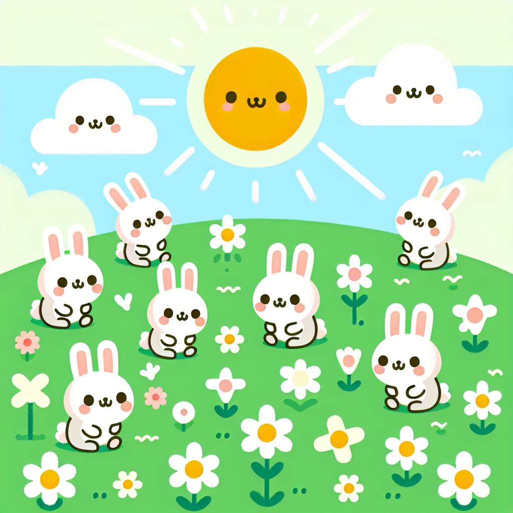 Fluffy Bunny Meadow Numbered Painting Kits