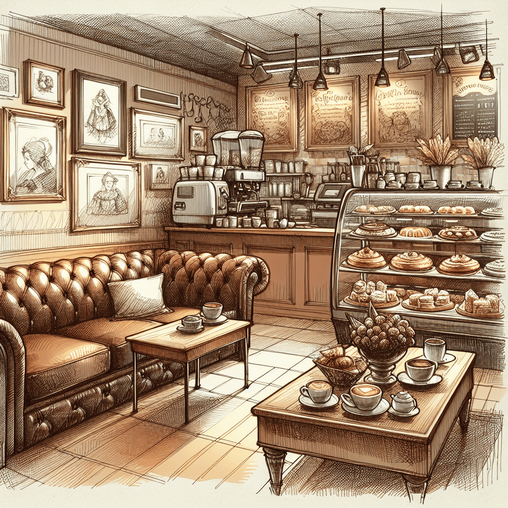 Charming Coffee Shop Painting Number Kit