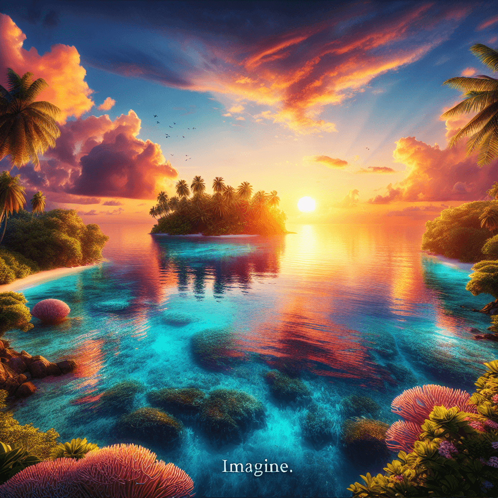 Exotic Island Sunrise Number Painting