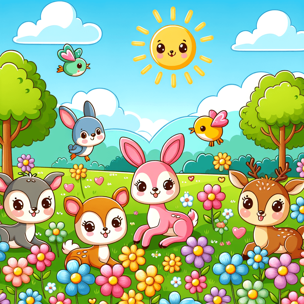 Cute Critters In The Meadow Number Painting