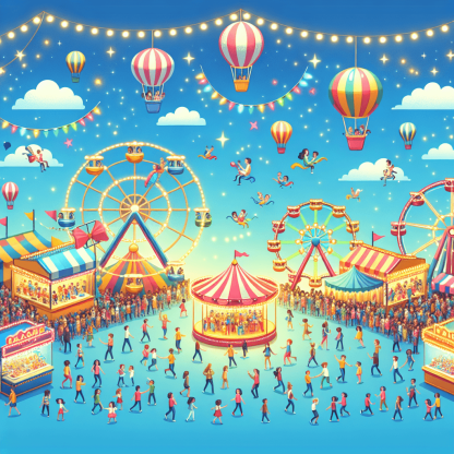 Playful Carnival Scene DIY Paint By Numbers