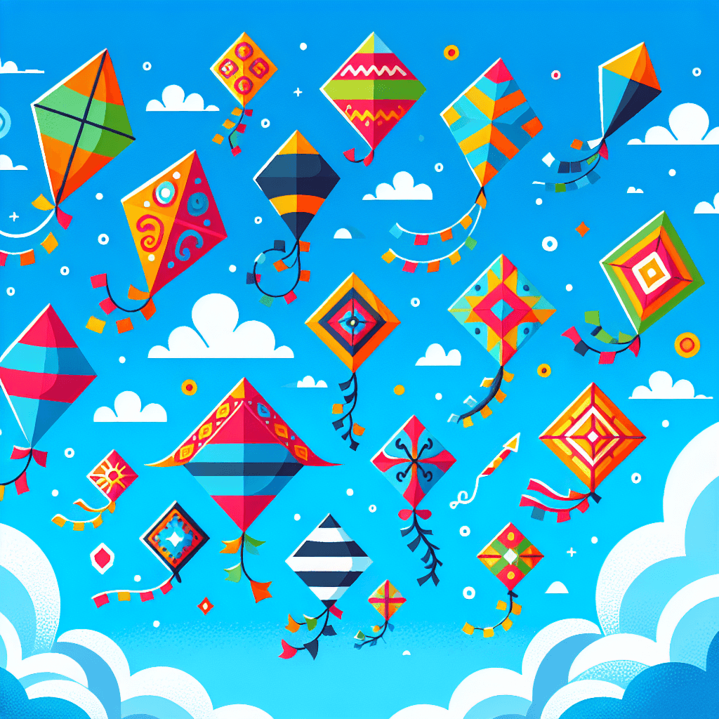 Cheerful Colorful Kites Paint By Numbers Art