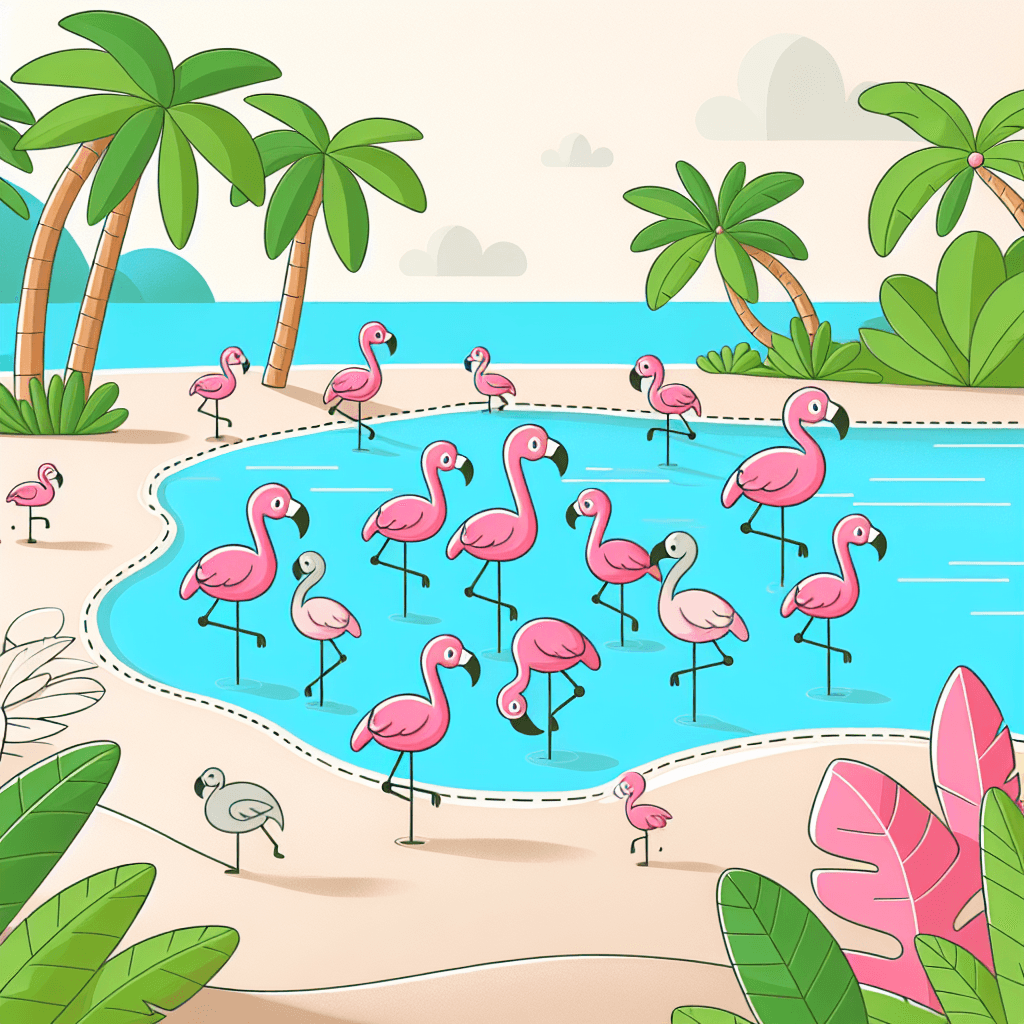 Friendly Flamingo Frolic Painting Number Kit