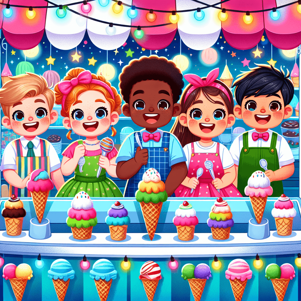 Playful Ice Cream Shop Numbered Painting Kits