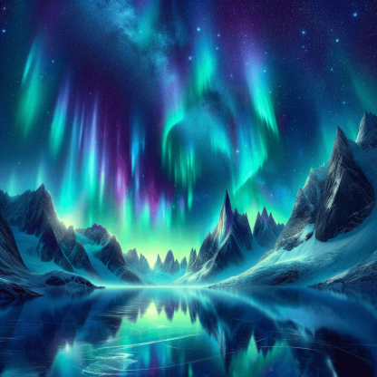 Glistening Aurora Borealis Paint By Number