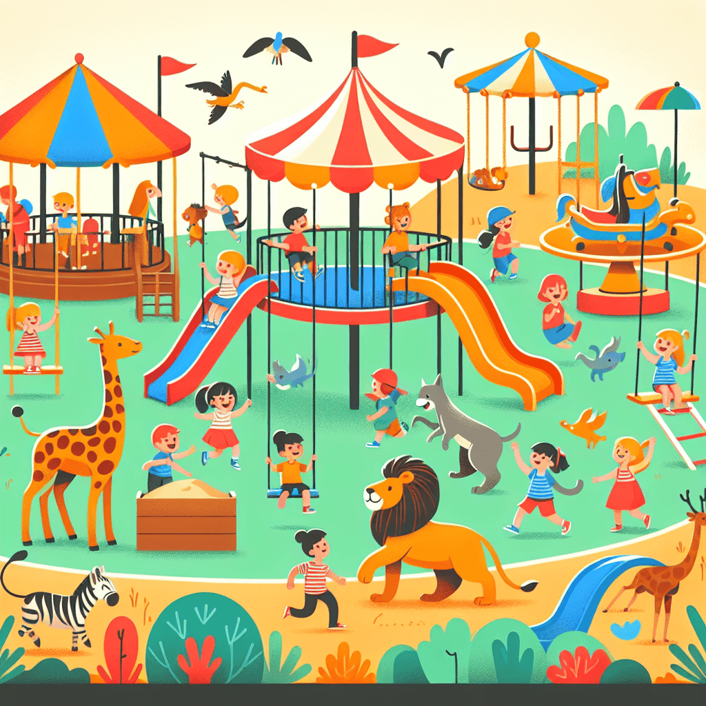 Zoo Animal Playground Painting By Numbers Kit