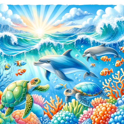 Happy Ocean Life Painting Number Kit