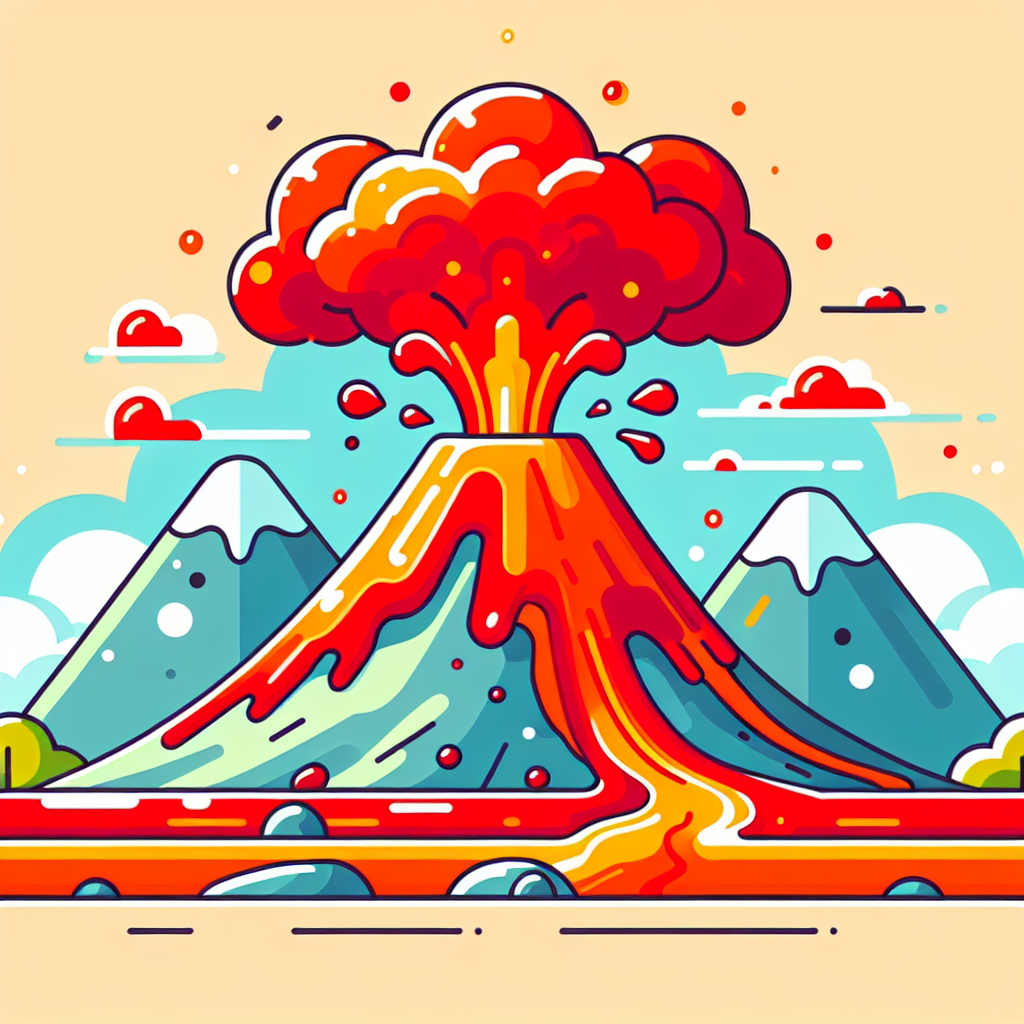 Fiery Volcano Venture Number Painting