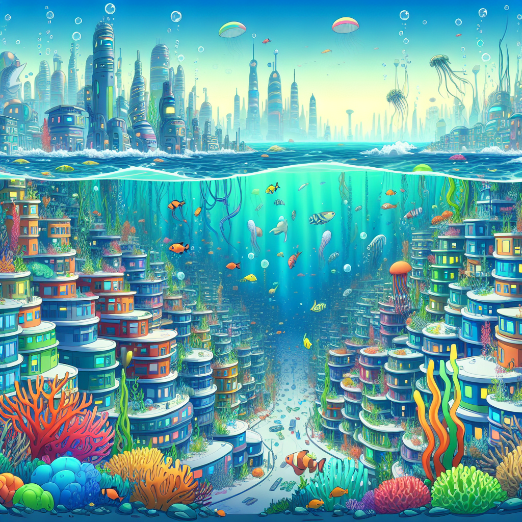 Futuristic Underwater City Number Painting