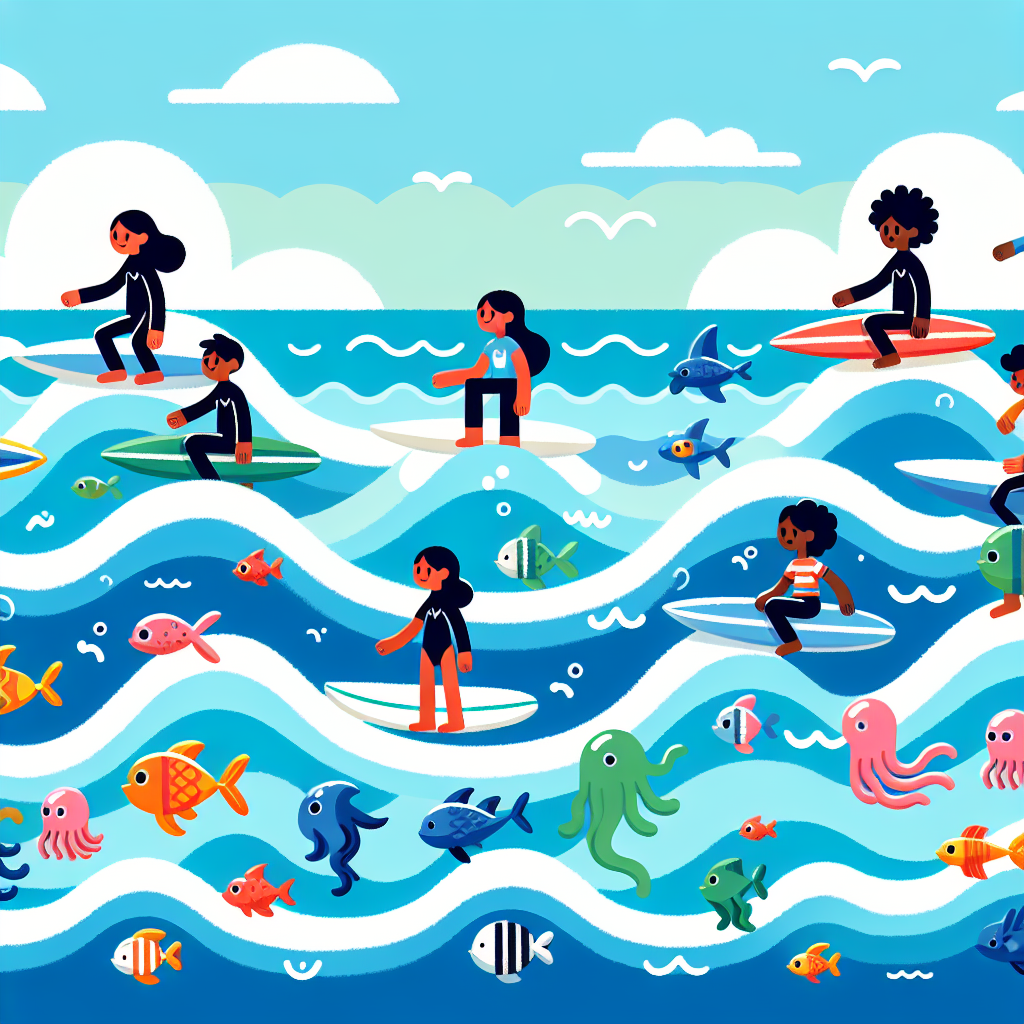 Ocean Wave Surf Number Painting