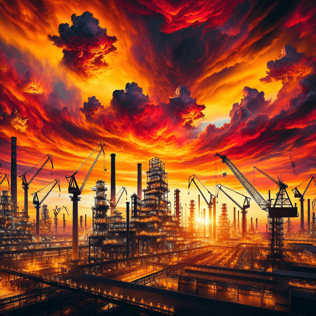 Vivid Industrial Sunset Paint By Color