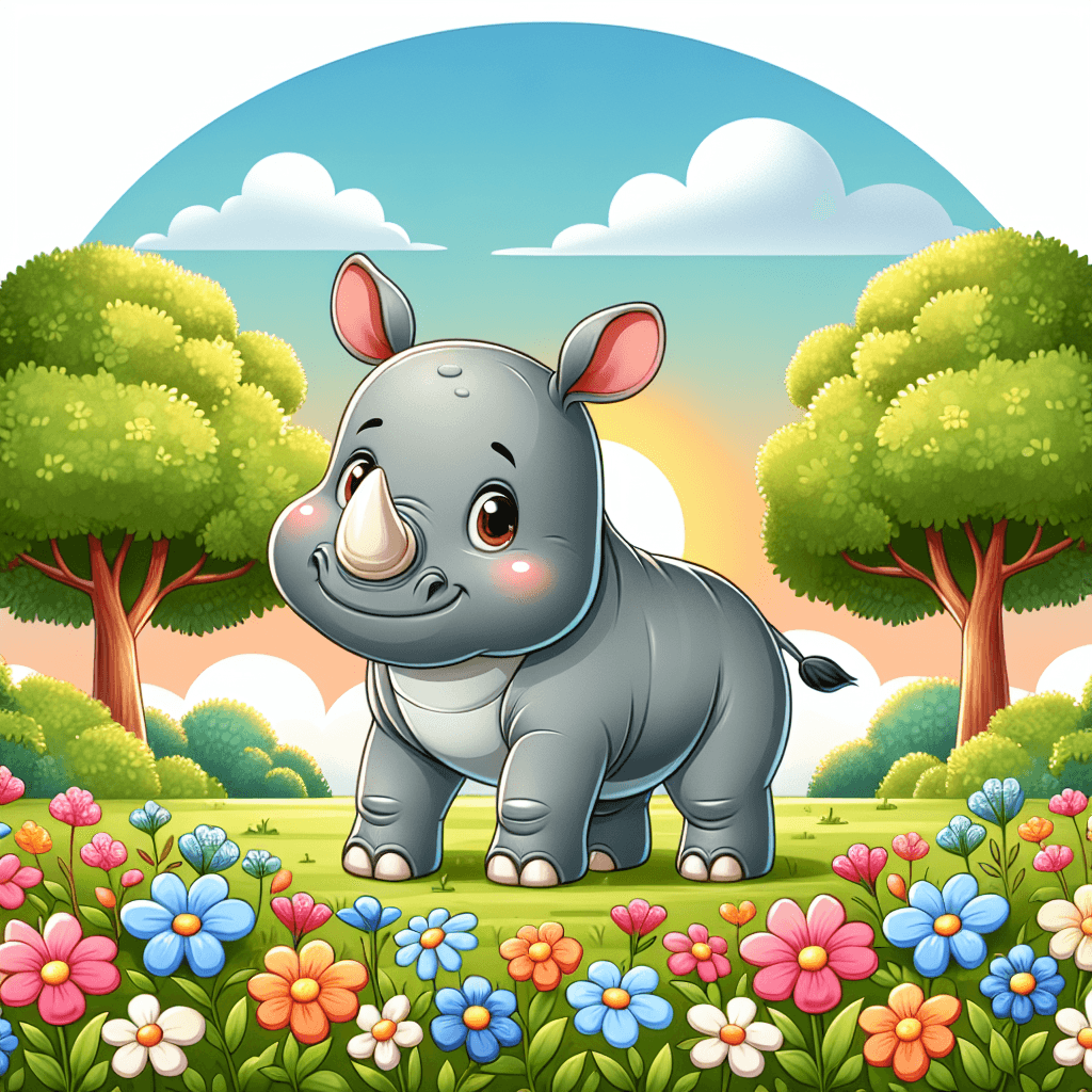 Curious Baby Rhino Numbered Painting Kits