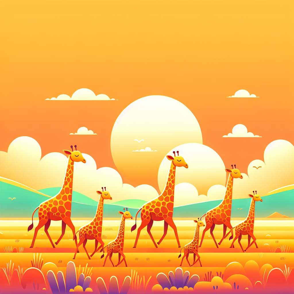 Giraffe’s Graceful Glide Paint By Numbers Art