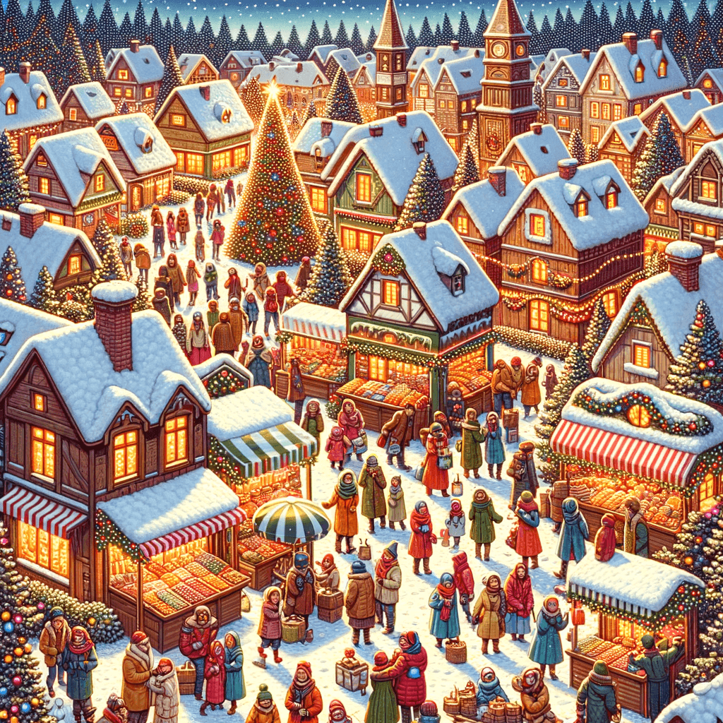 Winter Festival In The Village Paint By Numbers Kits